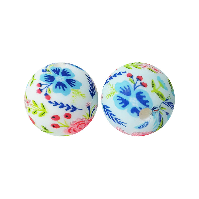 15mm Silicone Beads Water Transfer Beads DIY Jewelry Bead Pen Loose Beads Wholesale #101-150