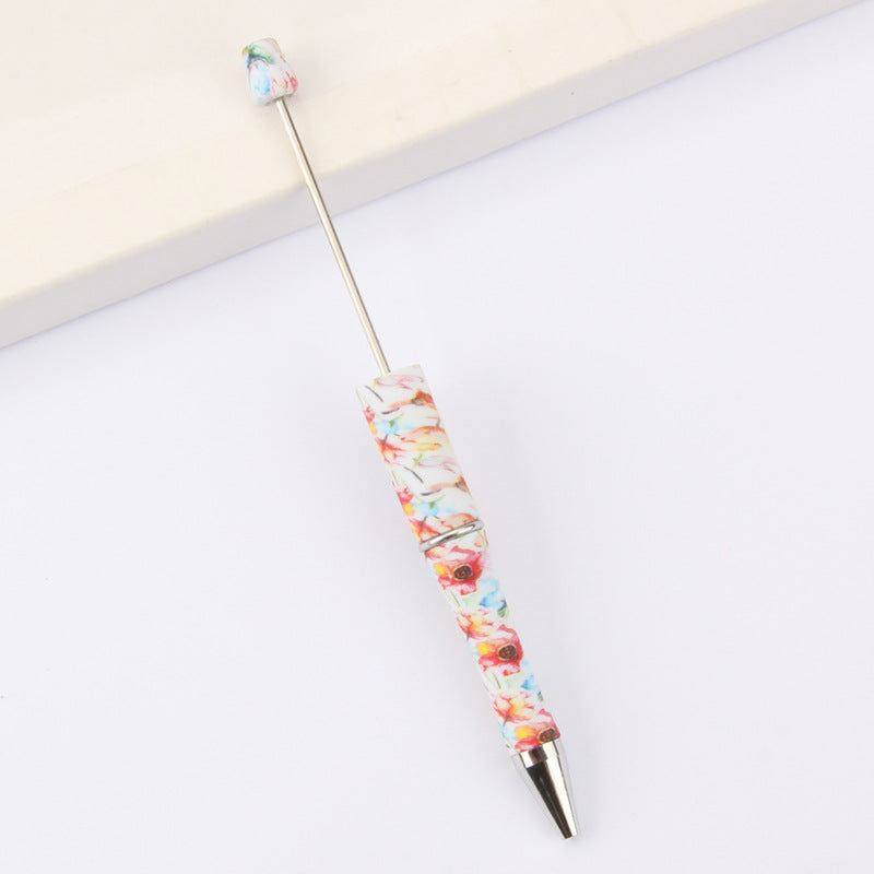 DIY bead pen printing pattern creative plastic beading puzzle leopard print floral cow tiger pattern bead pen wholesale