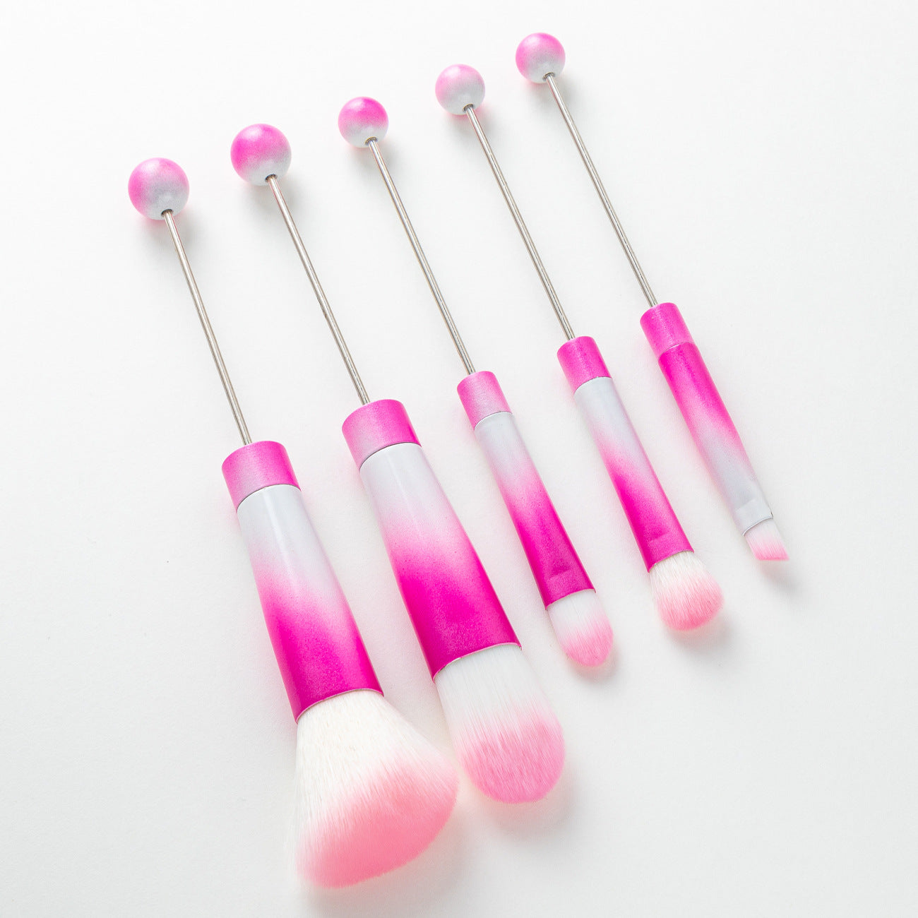 DIY metal handle string beads makeup brush set, concealer brush, eyeshadow brush, eyebrow brush, makeup, makeup tools wholesale