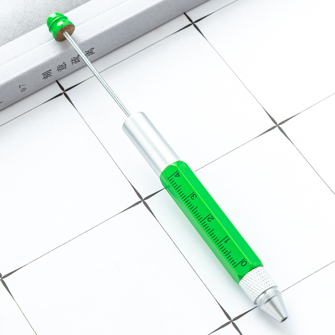 Multifunctional metal tool pen 5-in-1 painting scale screwdriver ballpoint pen DIY beading tool pen