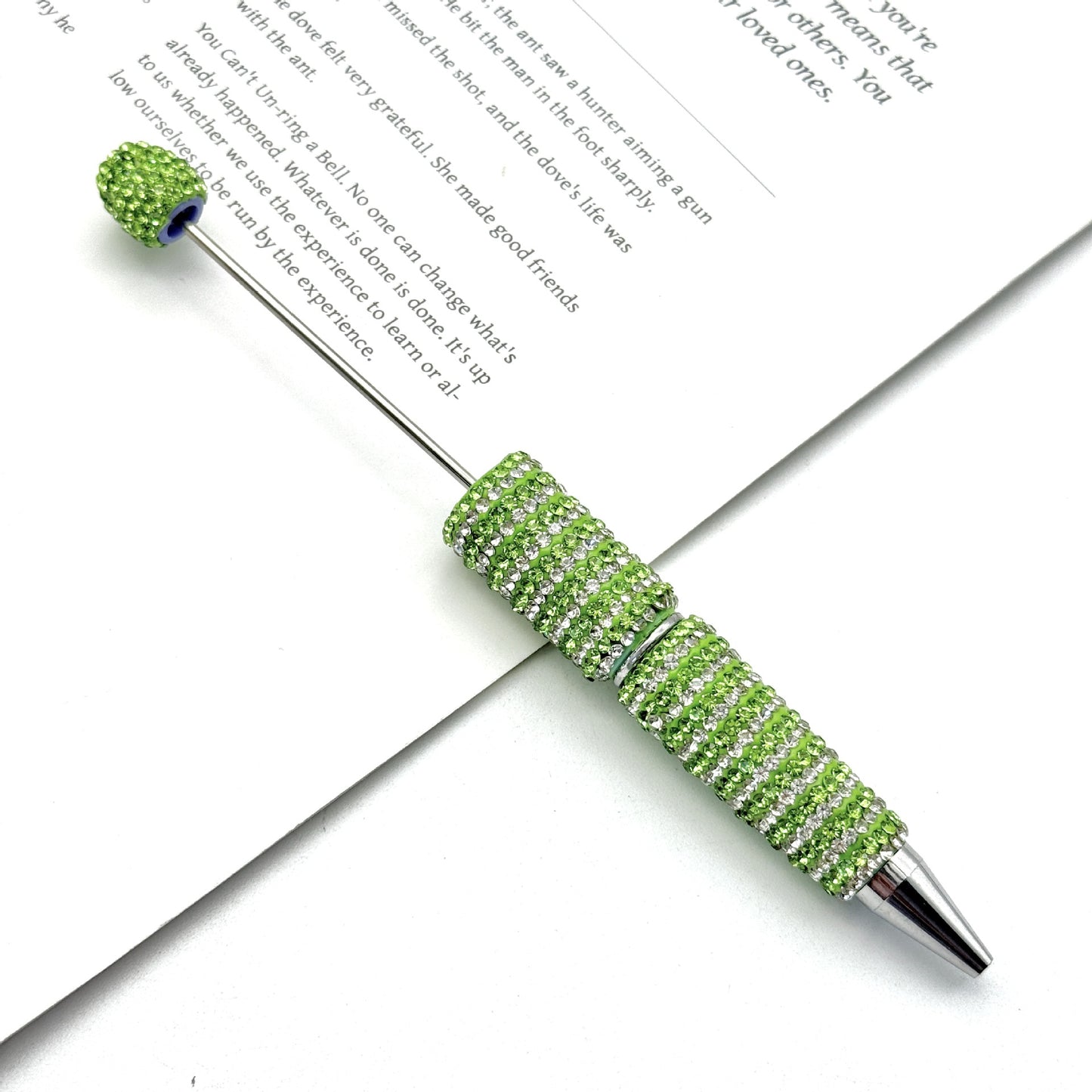 Creative Stripe Full Diamond Ballpoint Pen DIY Beaded Stripe Full Diamond Multicolor Bead Pen Rotary Beaded Grain Pen