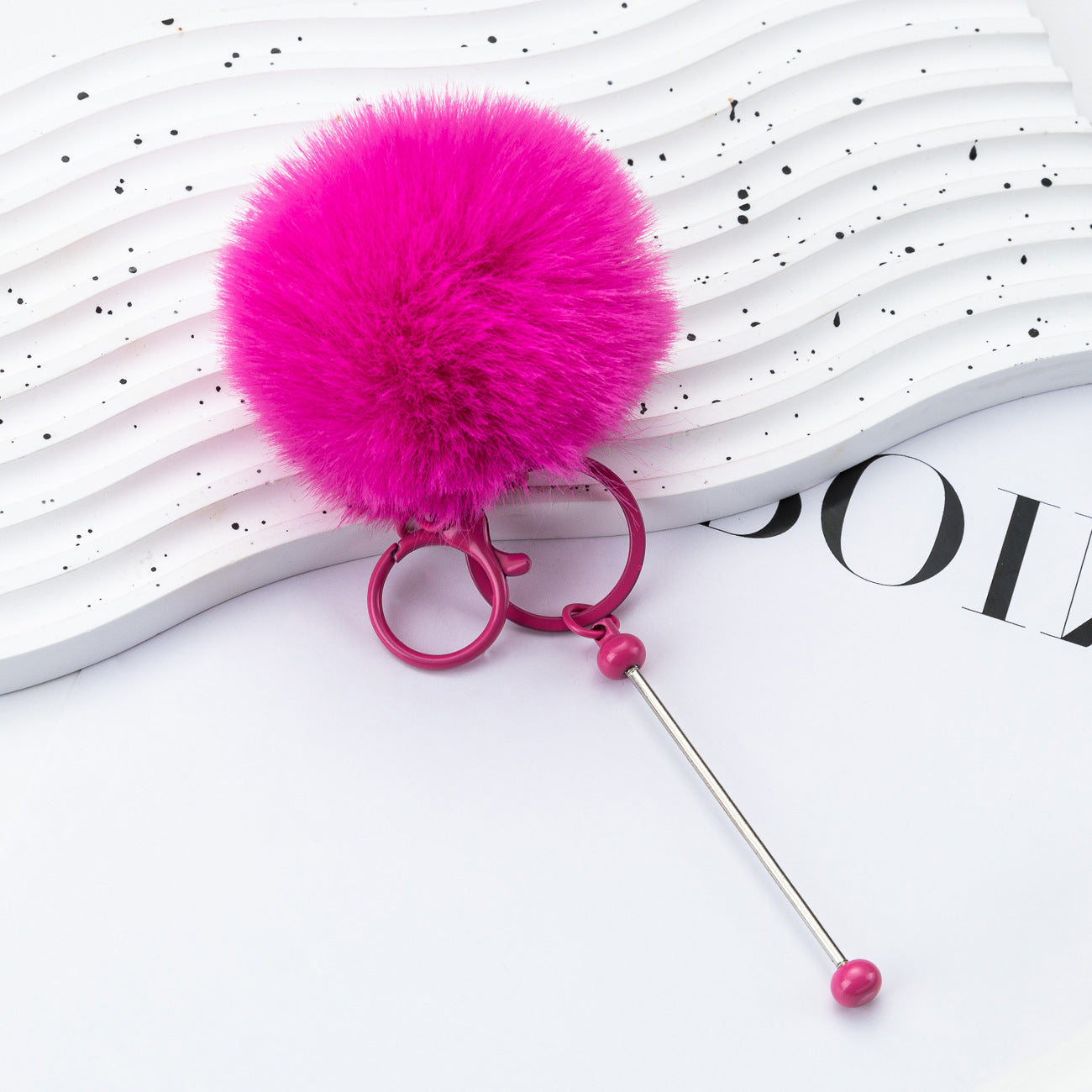 DIY beaded hairball keychain creative personalized bag pendant keychain plush pendant key pendant