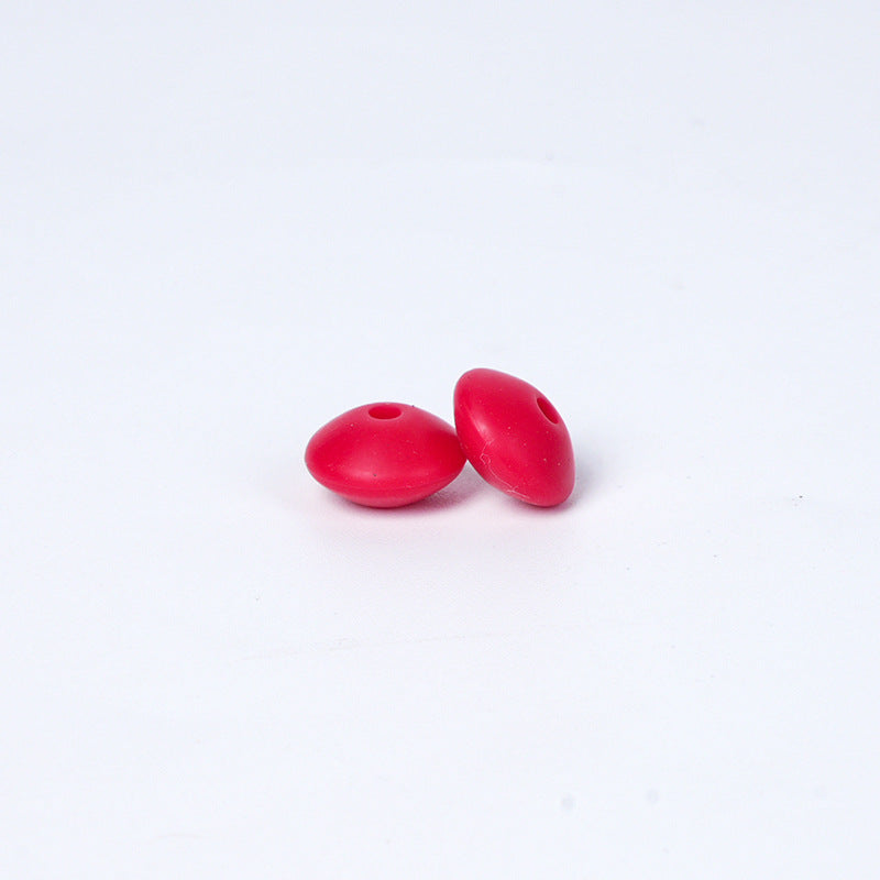 Spot Silicone Beads European and American Jewelry 12mm Small Beads DIY Necklace Beaded Oval Lentil Loose Beads Wholesale #101-137