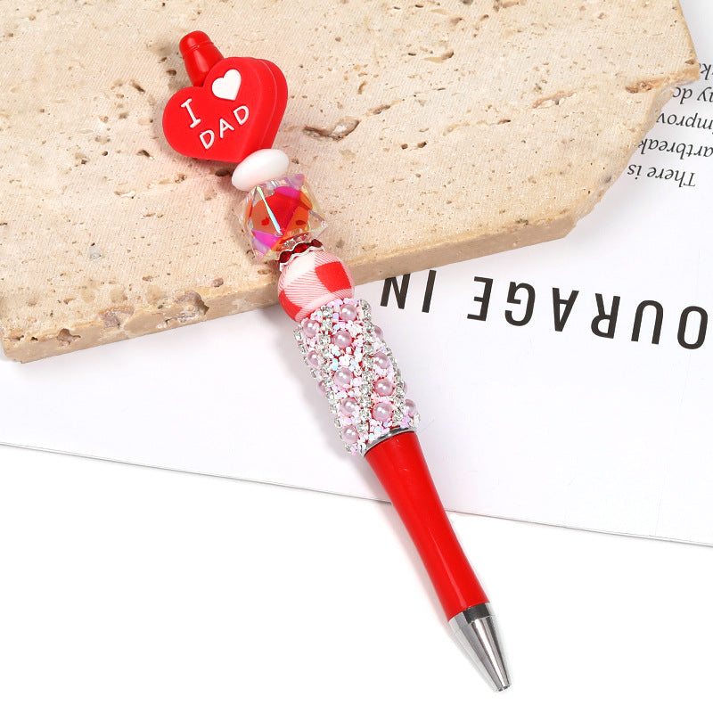Creative new cartoon rotating bead pen heavy industry glitter high value new ins wind bead pen ballpoint pen