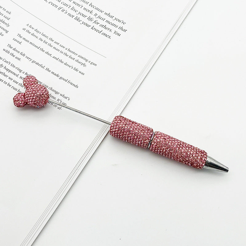 Creative Mickey Head Full Drill Bead Pen DIY Handmade Sticker Drill Ballpoint Pen Cartoon Mickey Gift Pen Manufacturer Spot