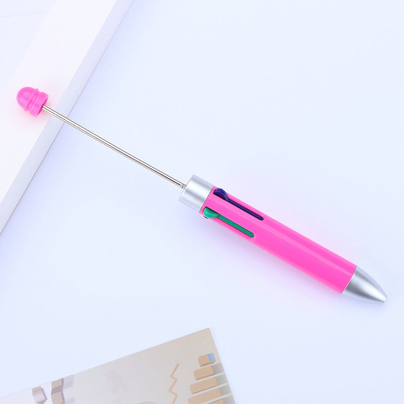 Business four-color bead pen DIY handmade jewelry bead pen cute puzzle multi-color plastic ballpoint pen gift pen