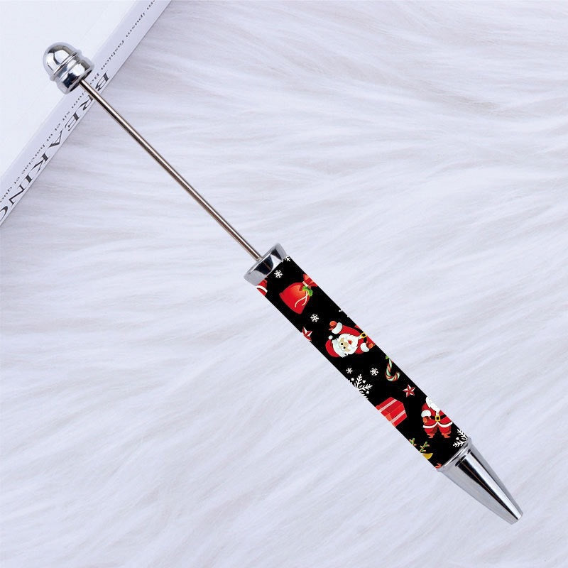 DIY Beadable Plastic Christmas Printed Pens, 149MM, Please Read the Description