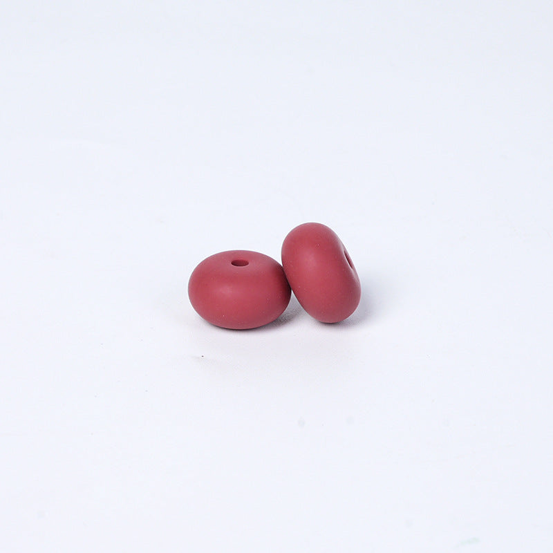 Spot 14mm Small Abacus Beads Food Grade Silicone Beads DIY Men's and Women's Jewelry Necklaces Oval Beads Wholesale