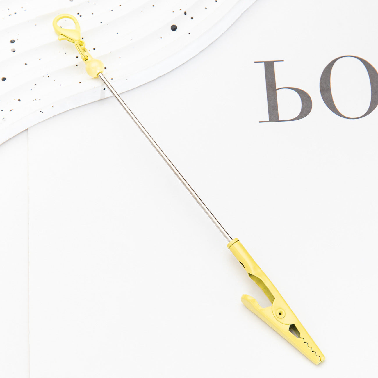 New Beaded Lobster Buckle Clip Business Card Clip Metal Toothed Crocodile Note Clip Bag Pendant Student Keychain