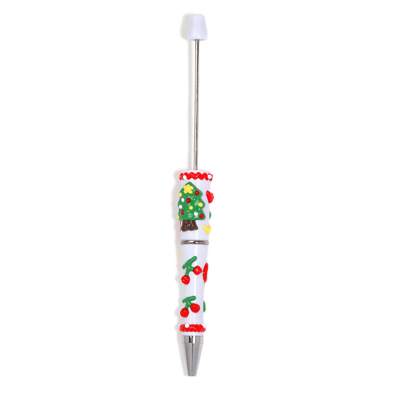 Cross-border Christmas hand-painted bead pen fashionable high-value cartoon bead pen new Santa Claus painted bead pen