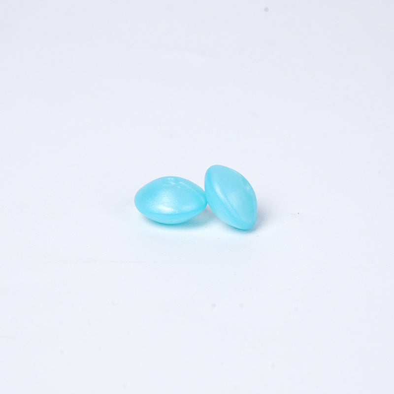 Spot Silicone Beads European and American Jewelry 12mm Small Beads DIY Necklace Beaded Oval Lentil Loose Beads Wholesale #101-137