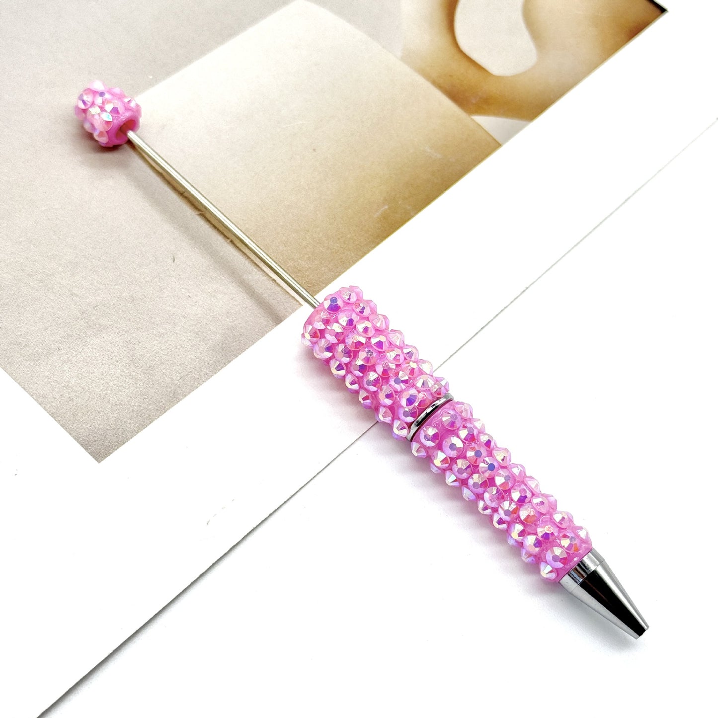 Creative Broken Diamond Full Diamond Bead Pen Handmade DIY Beaded Multi-color Ballpoint Pen ins Diamond Heavy Industry Moe Grain Pen Spot