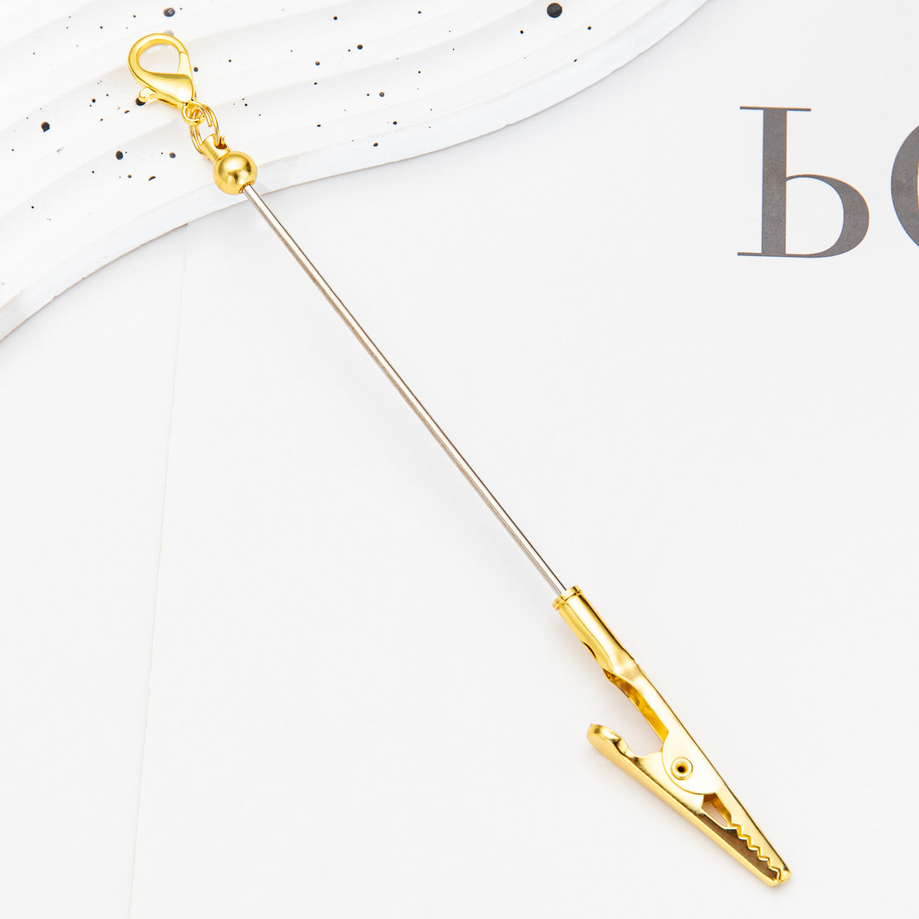New Beaded Lobster Buckle Clip Business Card Clip Metal Toothed Crocodile Note Clip Bag Pendant Student Keychain