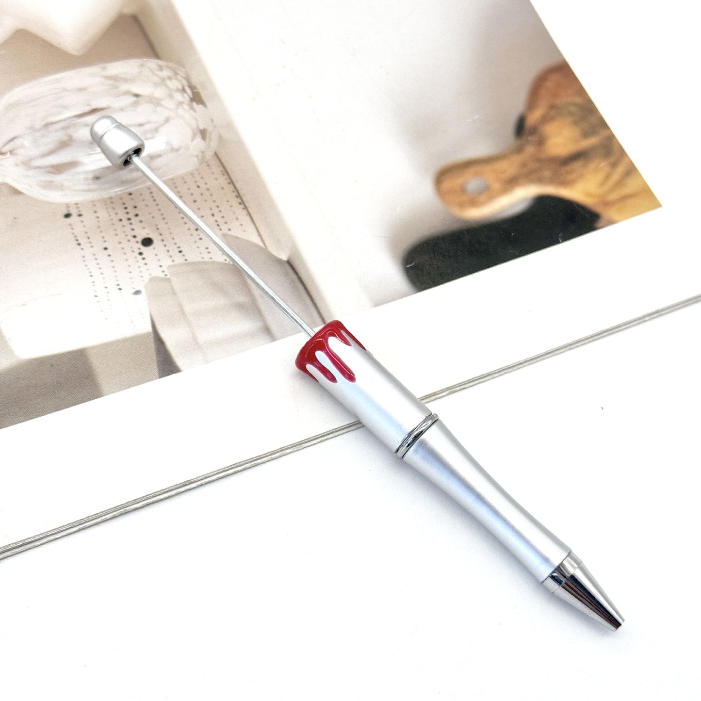 New DIY bloodprint bead pen, creative Halloween Christmas bloodprint hand-painted modeling ballpoint pen spot wholesale