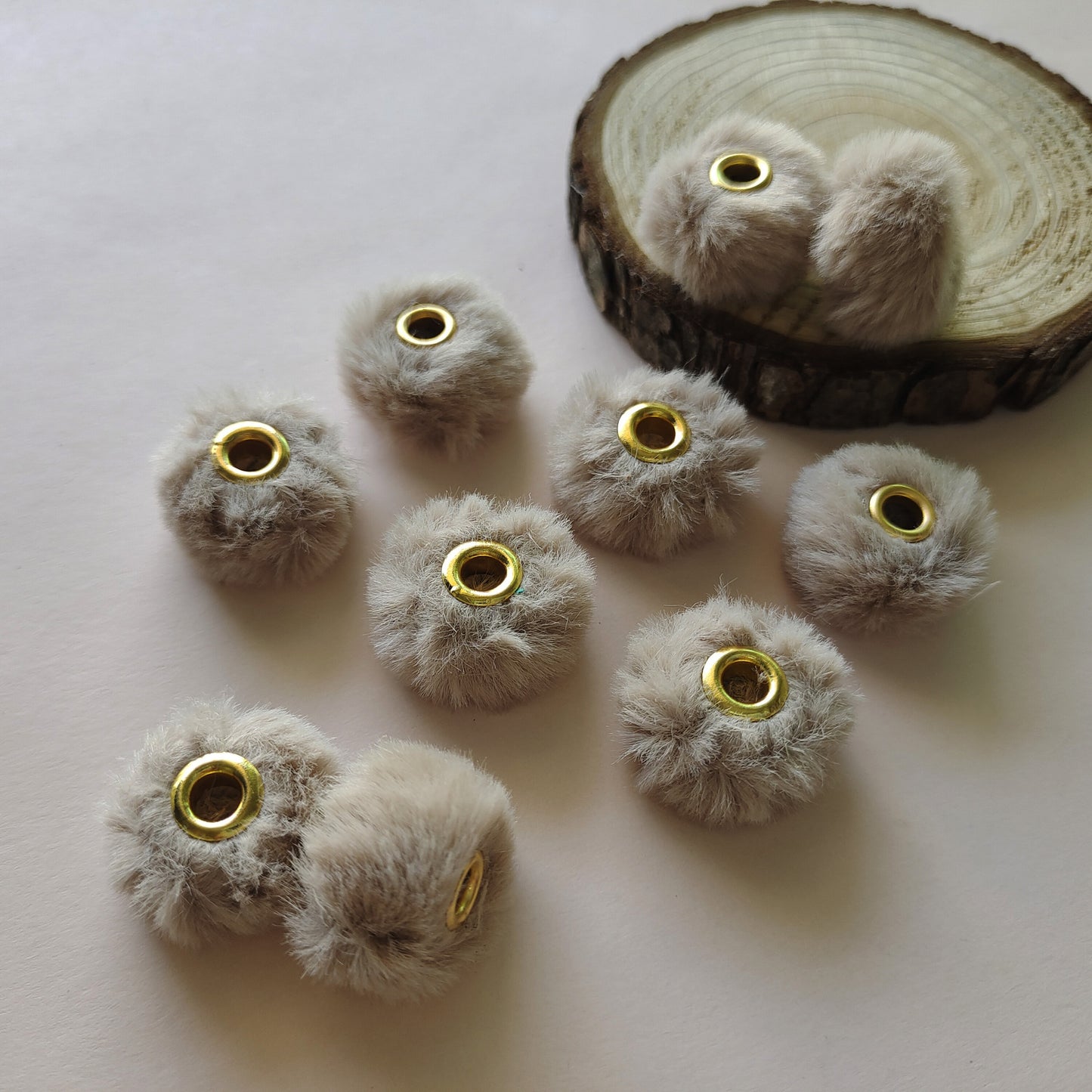 Imitation Rabbit Fur Plush Hanging Ball Beads Beads 20mm Straight Hole Hairball Beads DIY Mobile Phone Chain Accessories