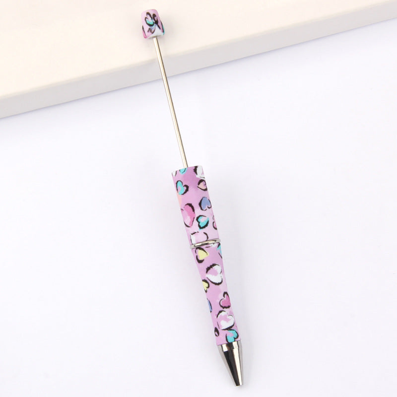 DIY bead pen printing pattern creative plastic beading puzzle leopard print floral cow tiger pattern bead pen wholesale