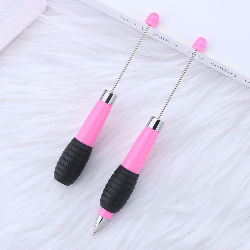 Cross-border explosion DIY telescopic bead pen, creative and cute macaron color telescopic rotating beaded gift ballpoint pen