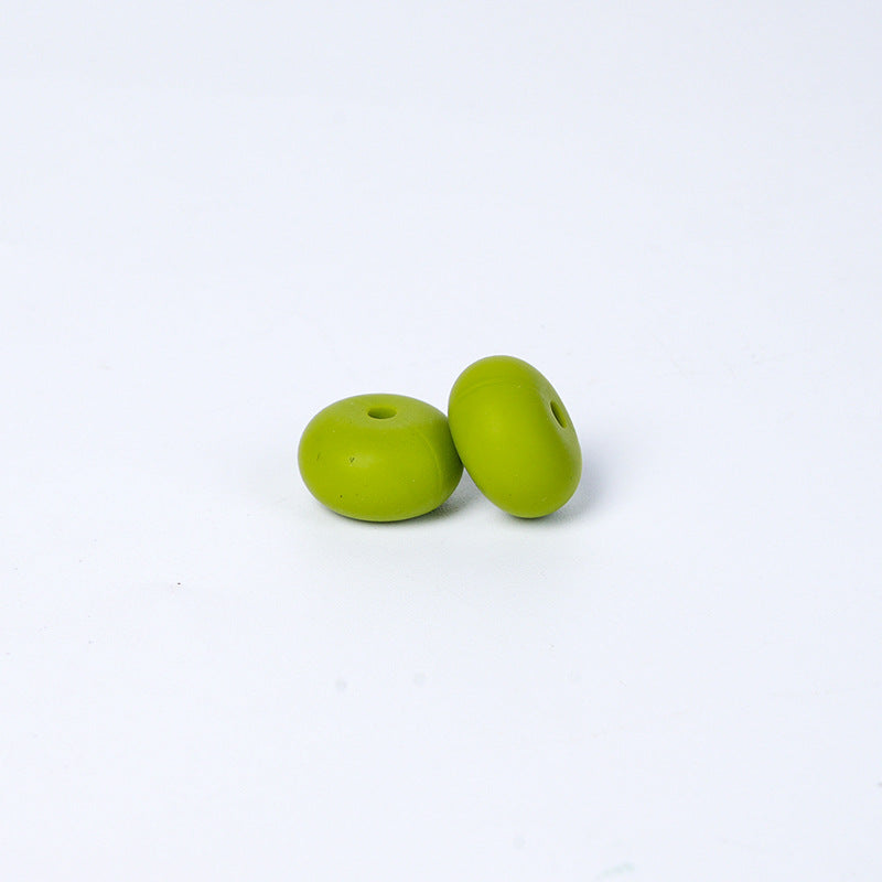 Spot 14mm Small Abacus Beads Food Grade Silicone Beads DIY Men's and Women's Jewelry Necklaces Oval Beads Wholesale #51-93