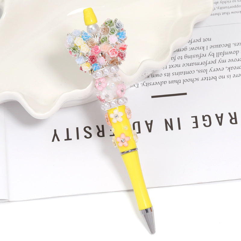 Creative new cartoon rotating bead pen heavy industry glitter high value new ins wind bead pen ballpoint pen