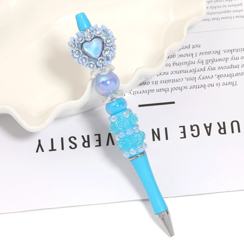 Creative new cartoon rotating bead pen heavy industry glitter high value new ins wind bead pen ballpoint pen