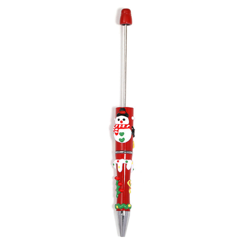 Cross-border Christmas hand-painted bead pen fashionable high-value cartoon bead pen new Santa Claus painted bead pen