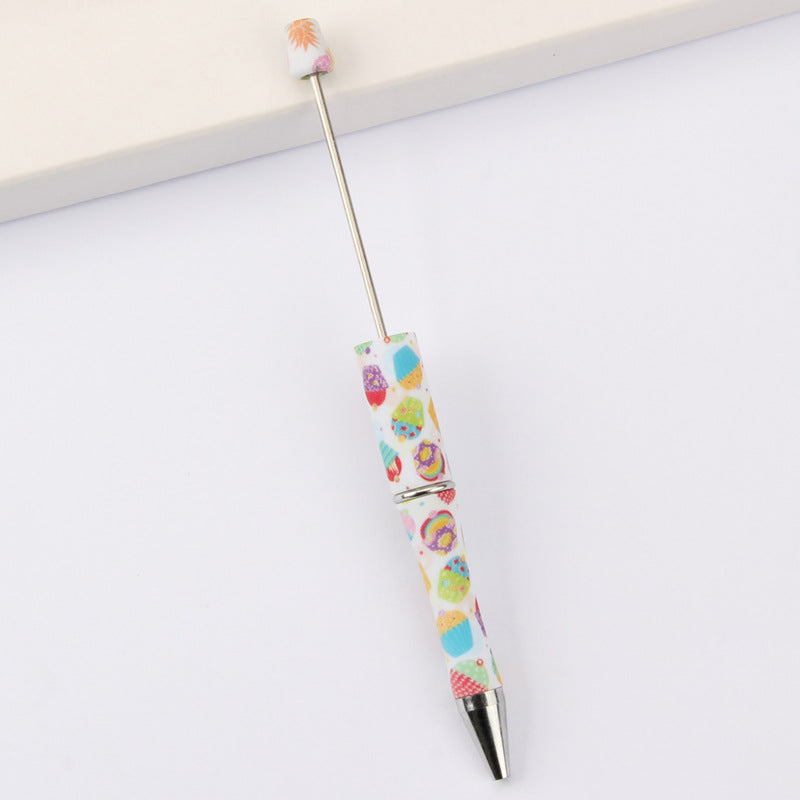DIY bead pen printing pattern creative plastic beading puzzle leopard print floral cow tiger pattern bead pen wholesale