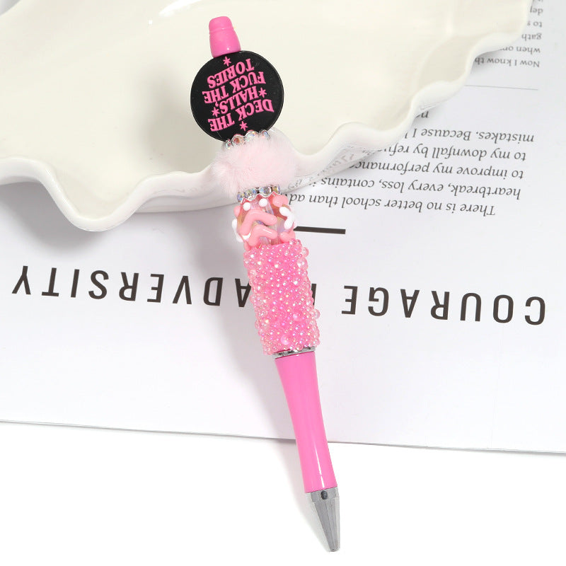 Creative new cartoon rotating bead pen heavy industry glitter high value new ins wind bead pen ballpoint pen