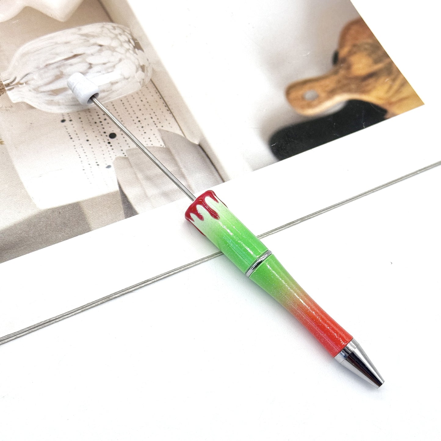New DIY bloodprint bead pen, creative Halloween Christmas bloodprint hand-painted modeling ballpoint pen spot wholesale