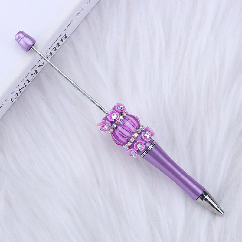 DIY rose mermaid bead pen, creative flower patch beaded ballpoint pen romantic mermaid plastic pen wholesale