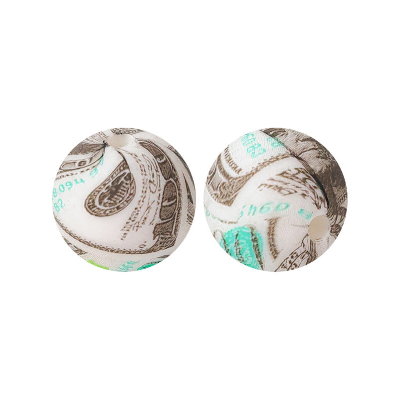 15mm Silicone Beads Water Transfer Beads DIY Jewelry Bead Pen Loose Beads Wholesale #151-200