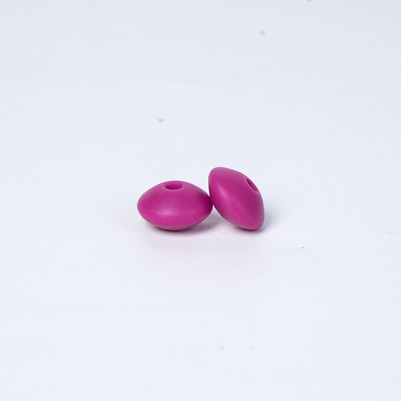 Spot Silicone Beads European and American Jewelry 12mm Small Beads DIY Necklace Beaded Oval Lentil Loose Beads Wholesale #51-100