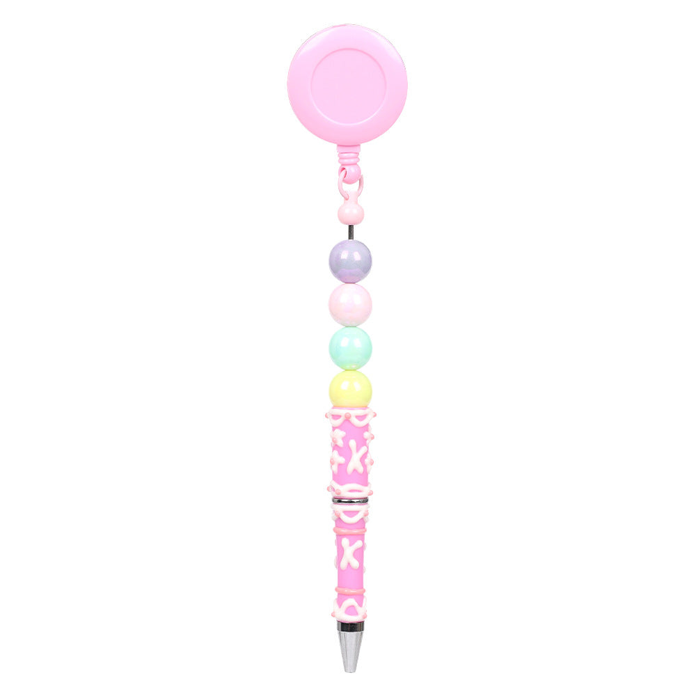 Retractable creative DIY hand-painted bead pen painted cream pen multi-color rotating neutral ballpoint pen