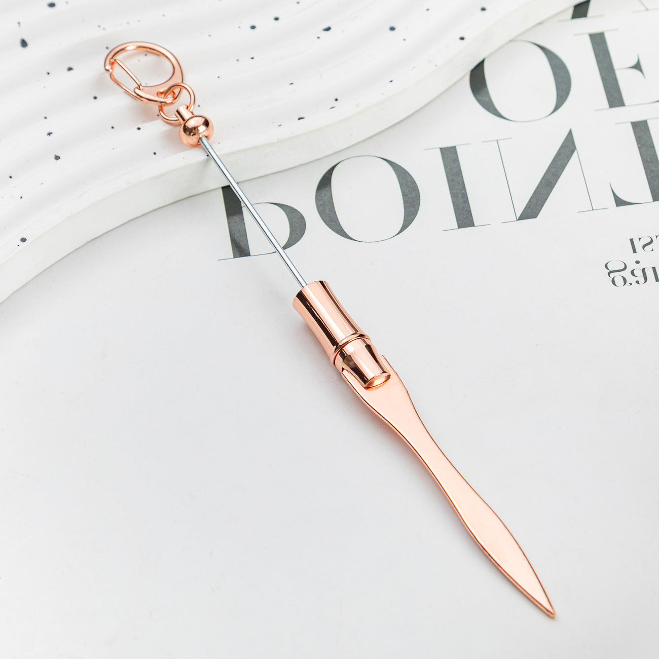 Spot DIY beaded letter opener multi-functional metal paper cutter keychain outdoor portable letter opener wholesale