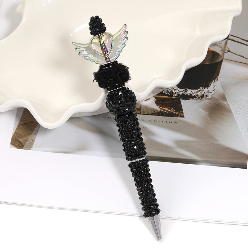Creative new cartoon rotating bead pen heavy industry glitter high value new ins wind bead pen ballpoint pen