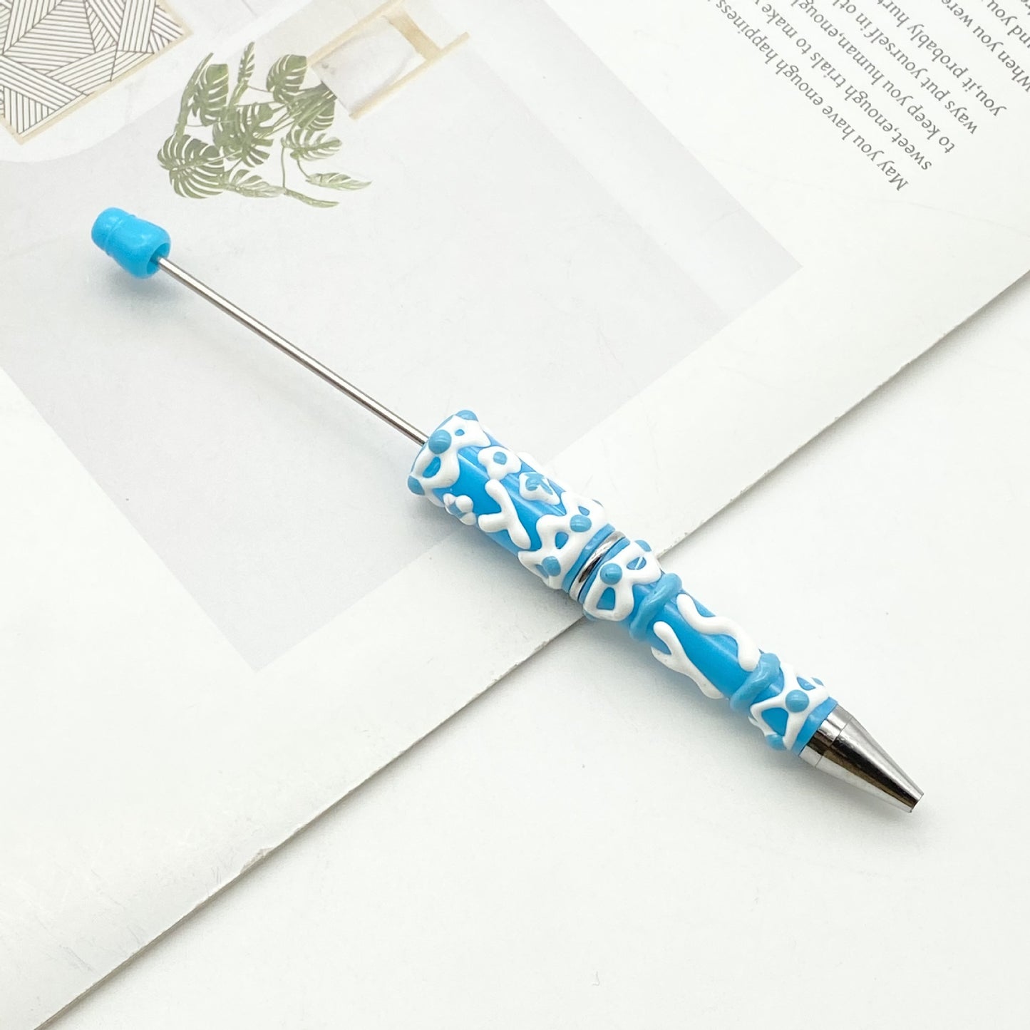 Creative cream glue hand-painted bead pen DIY hand-painted oil ballpoint pen Macaron cream cute pen spot