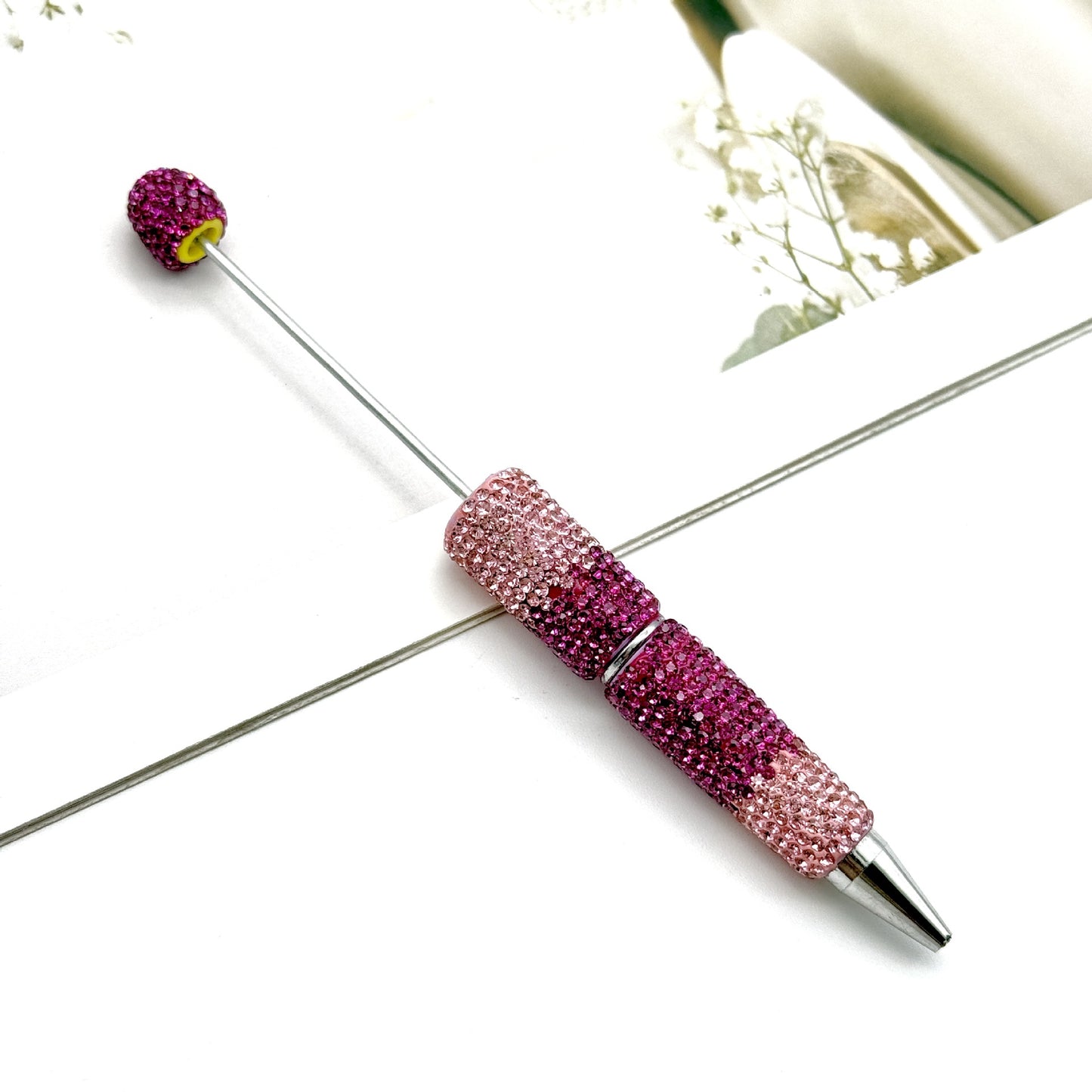 DIY's new gradual change full diamond pen, pure handmade diamond beaded pen cute creative gradual change rhinestone beaded ballpoint pen