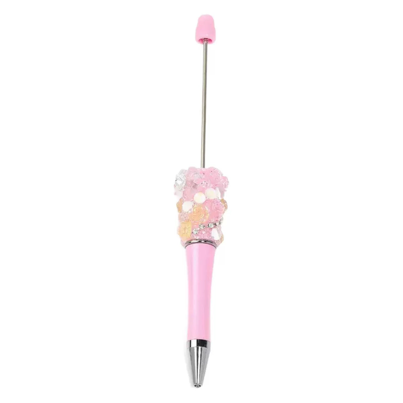 Heavy industry pearl camellia DIY bead pen resin rose bead pen plastic rotating bead pen ballpoint pen