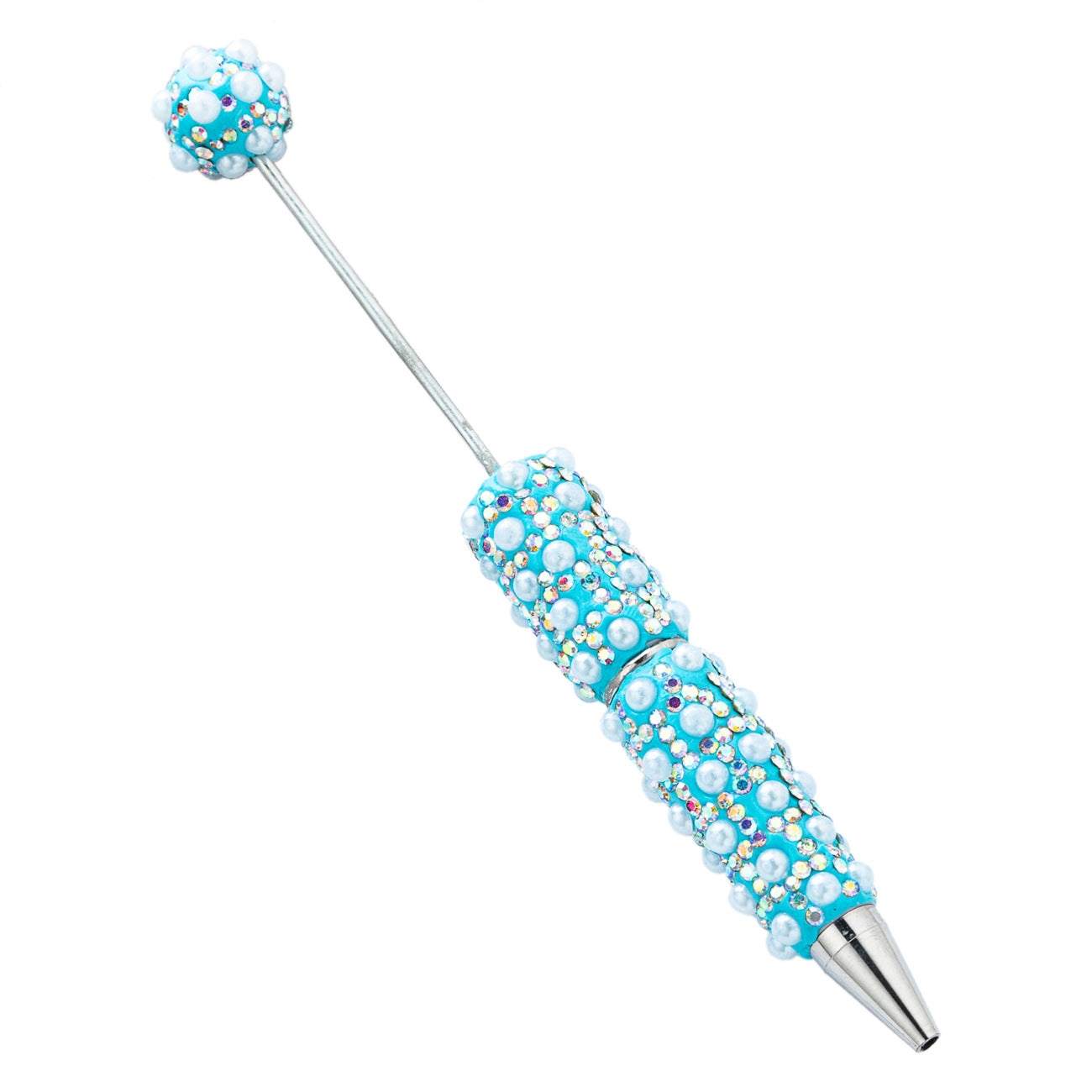 Cross-border DIY pearl bead pen handmade full of diamonds pearl bead pen swirling multi-color bead pen plastic pen