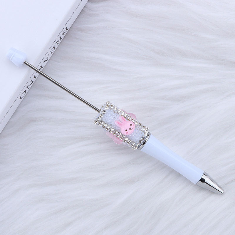 DIY big white rabbit sugar bead pen, cute rabbit dream rabbit dream bead round bead pen manufacturer wholesale