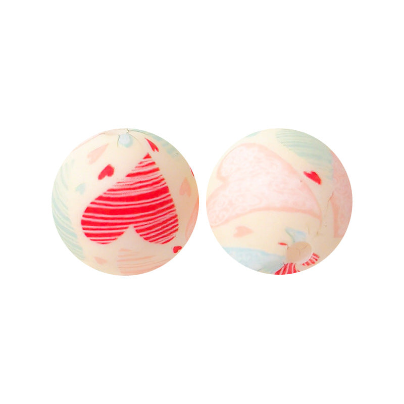 15mm Silicone Beads Water Transfer Beads DIY Jewelry Bead Pen Loose Beads Wholesale #201-250