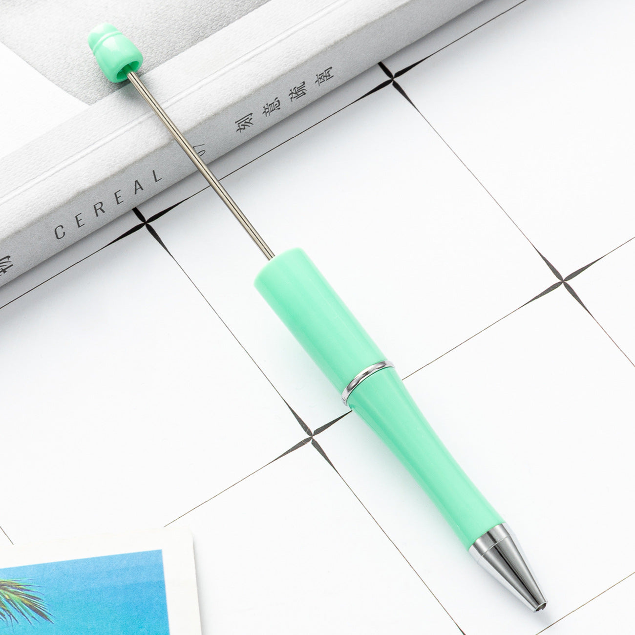 Bead pen, spot wholesale creative DIY plastic bead pen ballpoint pen printable plastic bead pen