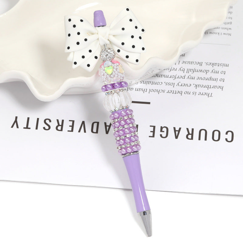 Creative new cartoon rotating bead pen heavy industry glitter high value new ins wind bead pen ballpoint pen