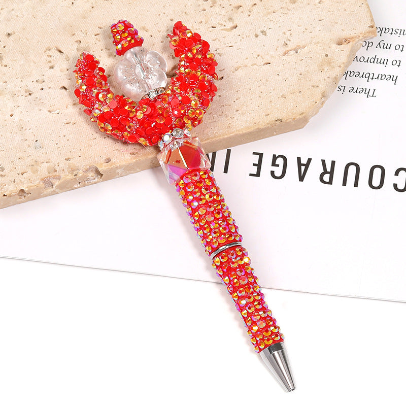 Creative new cartoon rotating bead pen heavy industry glitter high value new ins wind bead pen ballpoint pen
