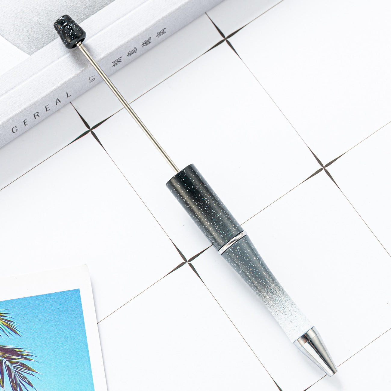 Bead pen, spot wholesale creative DIY plastic bead pen ballpoint pen printable plastic bead pen