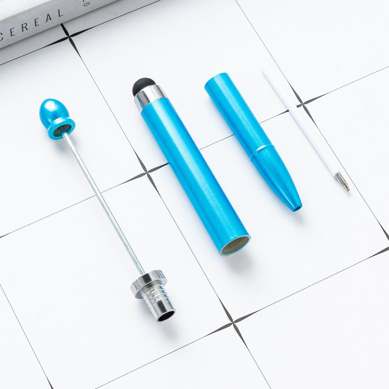 Spot wholesale plastic pen touch screen pen DIY handmade bead pen three-in-one capacitive bead multi-functional ballpoint pen