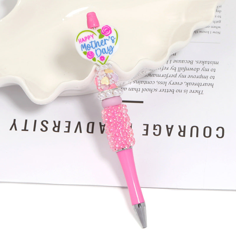Creative new cartoon rotating bead pen heavy industry glitter high value new ins wind bead pen ballpoint pen