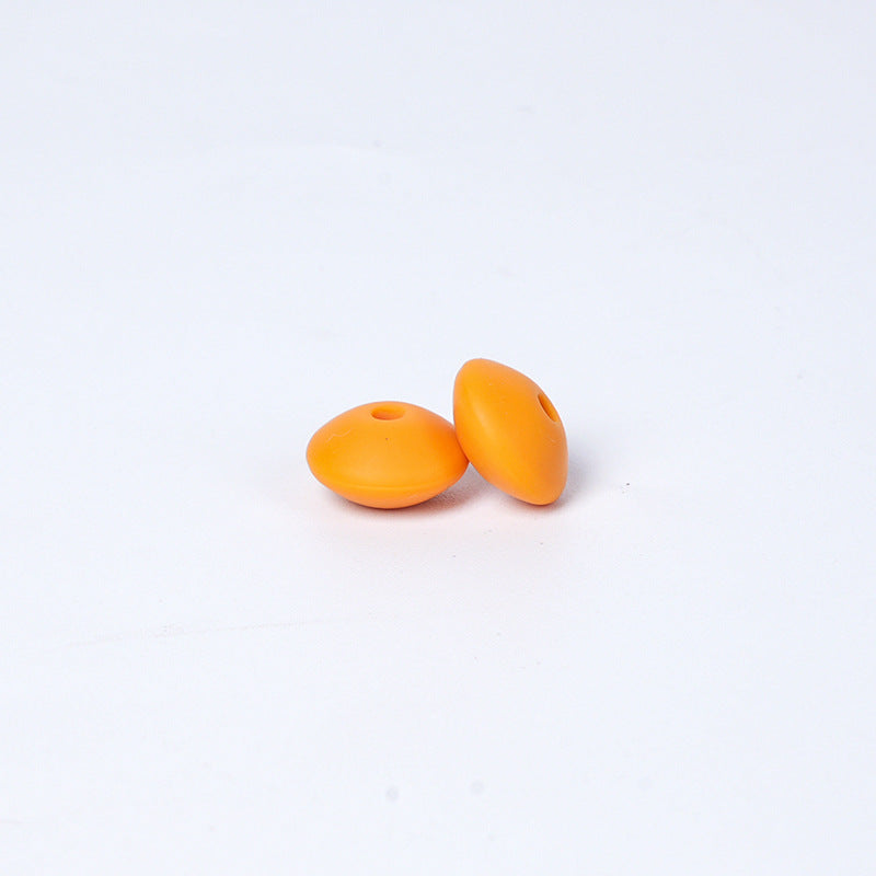 Spot Silicone Beads European and American Jewelry 12mm Small Beads DIY Necklace Beaded Oval Lentil Loose Beads Wholesale #101-137