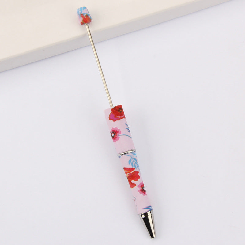 DIY bead pen printing pattern creative plastic beading puzzle leopard print floral cow tiger pattern bead pen wholesale