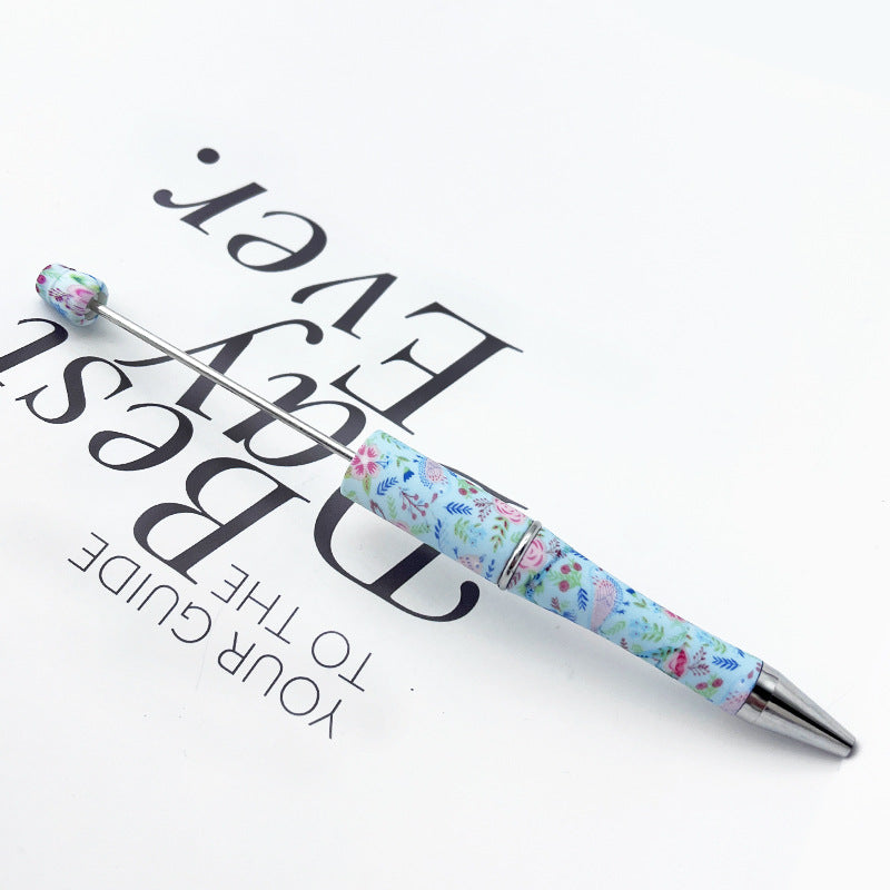 DIY printing pattern bead pen creative leopard print floral cow bead pen cross-border beadedpen spot wholesale