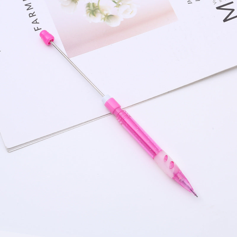ABS plastic beaded pencil 0.5 free sharpening pencil DIY continuous lead automatic pencil student writing gift wholesale
